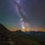 milky way over european night landscape