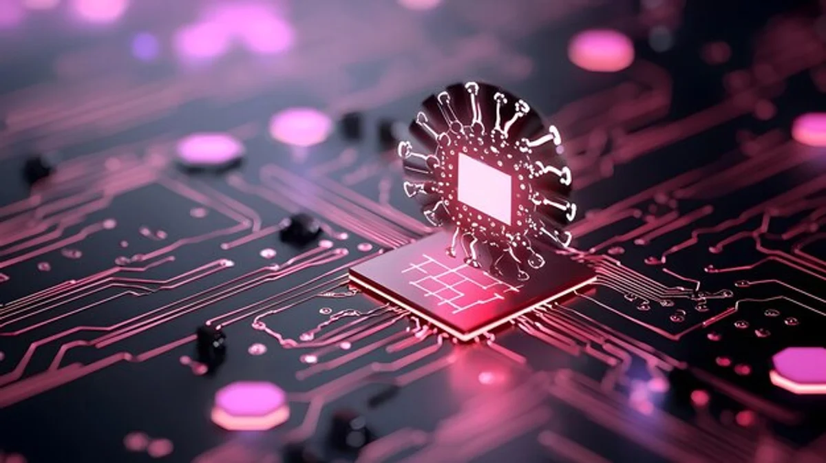 futuristic quantum computer, glowing qubits, cutting edge technology