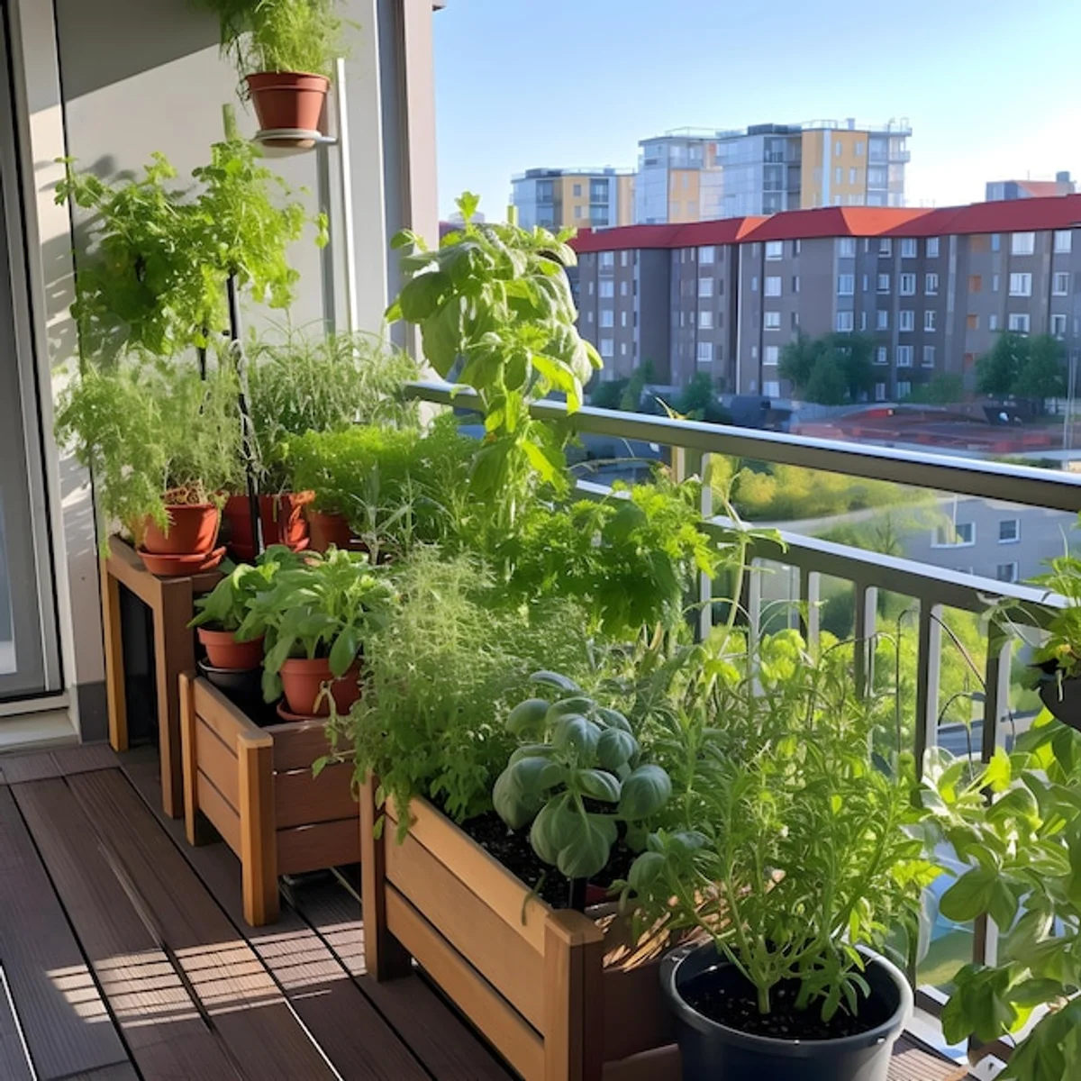 herb watering in kitchen city apartment