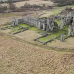 Celtic village ruins aerial Czech Republic