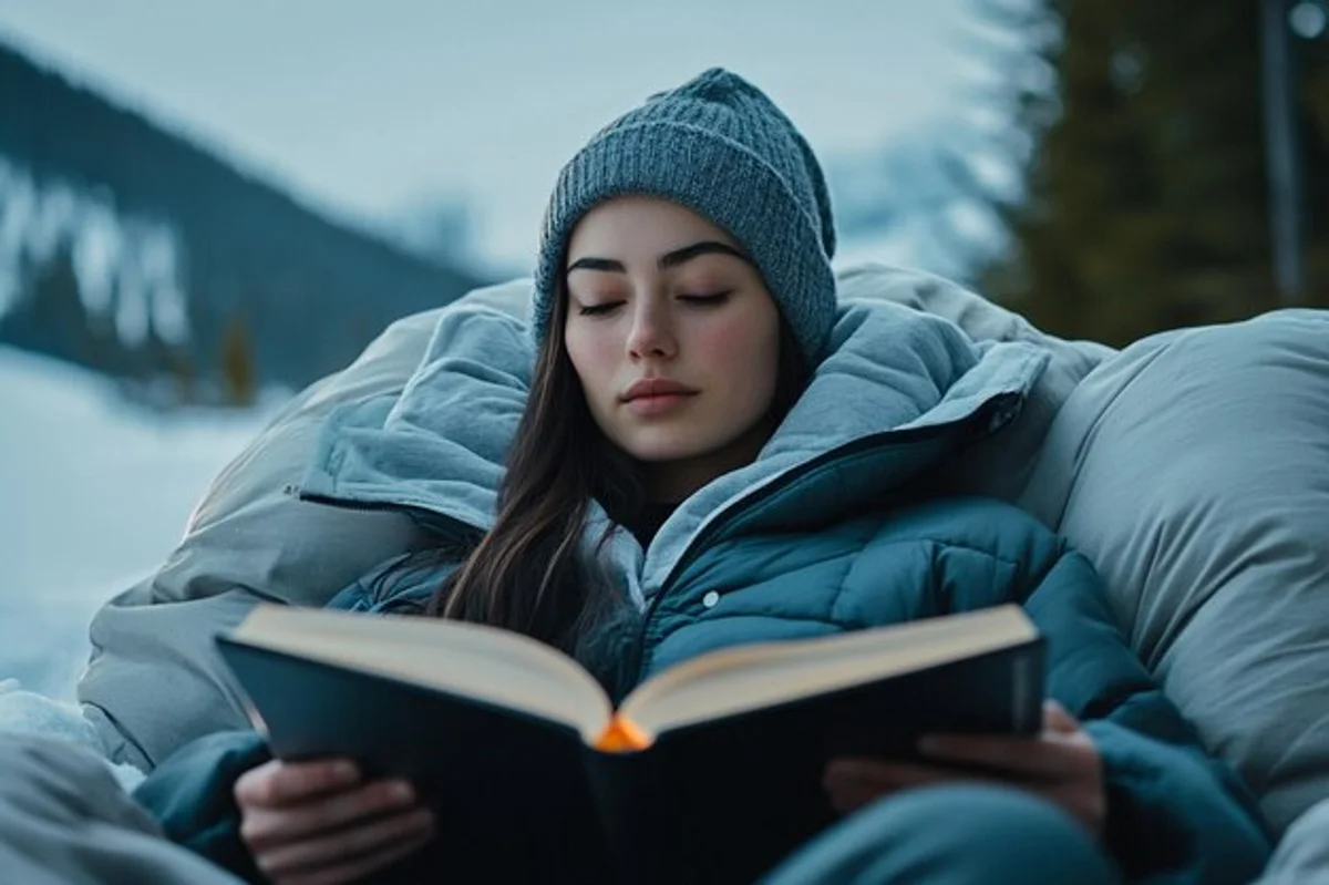 man reading book instead of phone before sleep autumn cozy europe