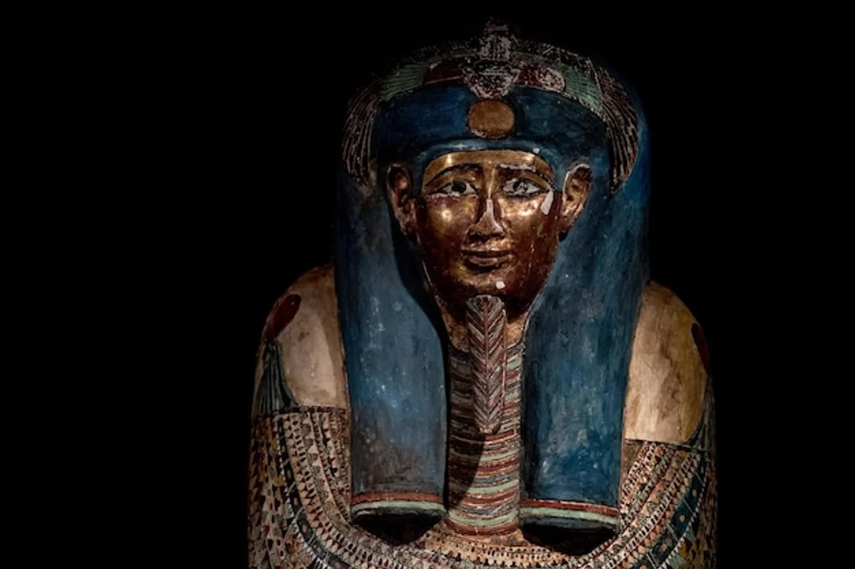 egyptian burial items close up museum