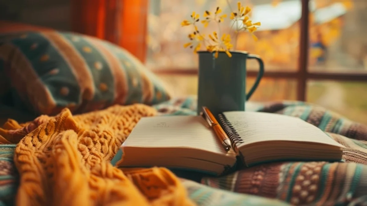 notebook autumn cozy window