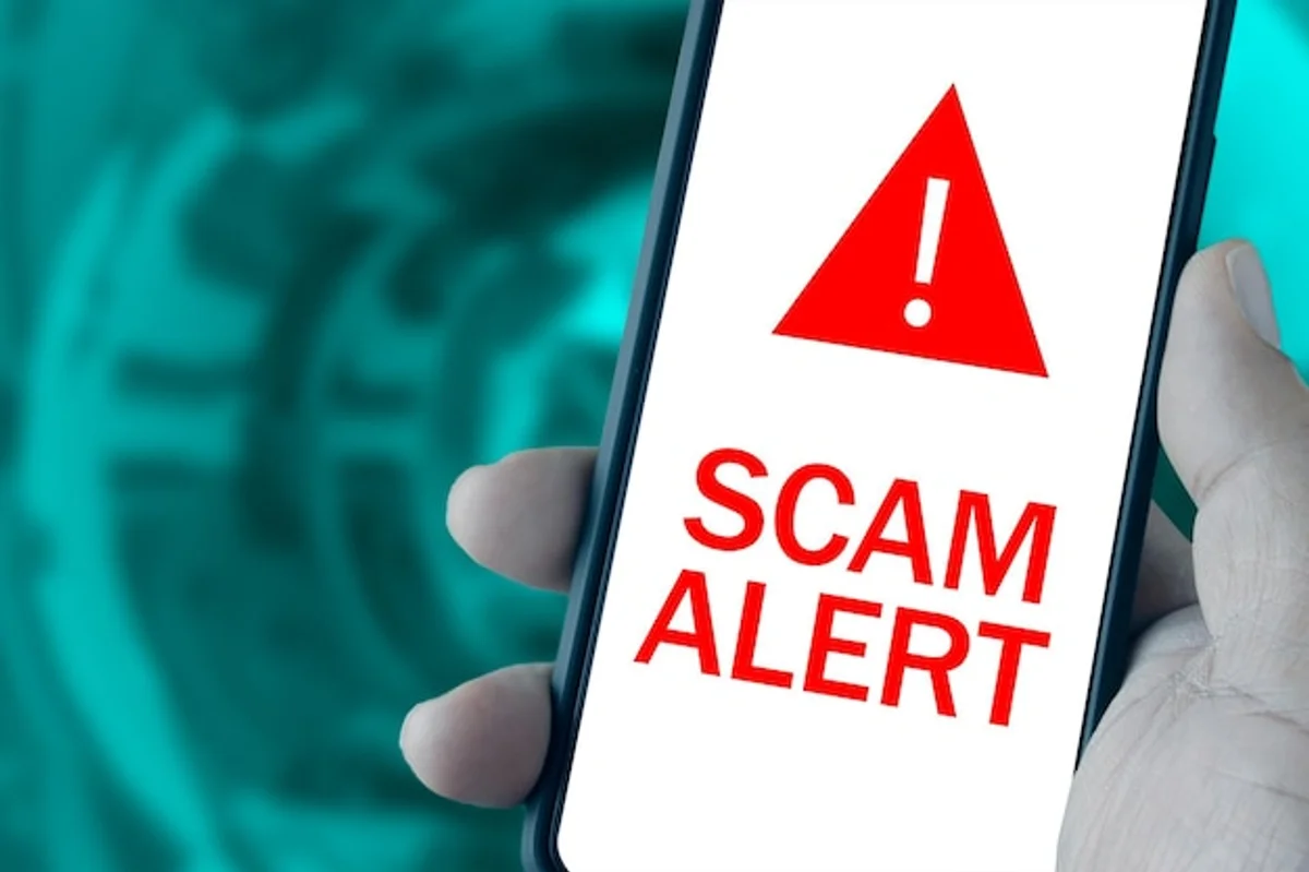 fraudulent message warning on smartphone