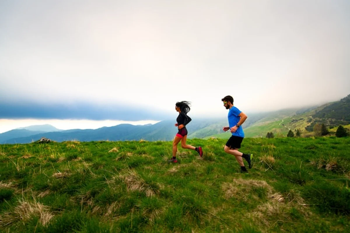 long distance endurance athlete training mountains