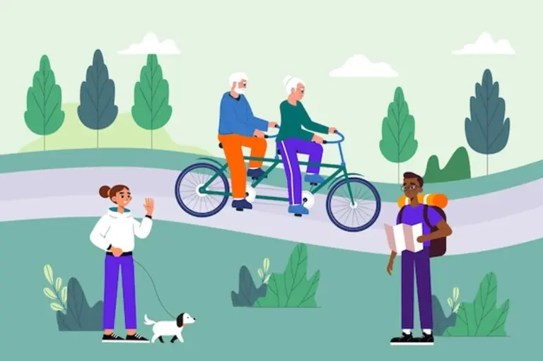 happy active centenarians outdoors