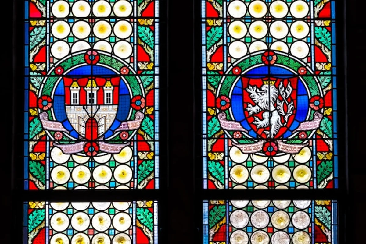 Czech art nouveau stained glass Prague