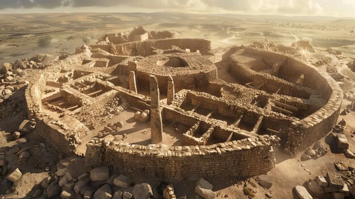 drone view lost ancient city turkey