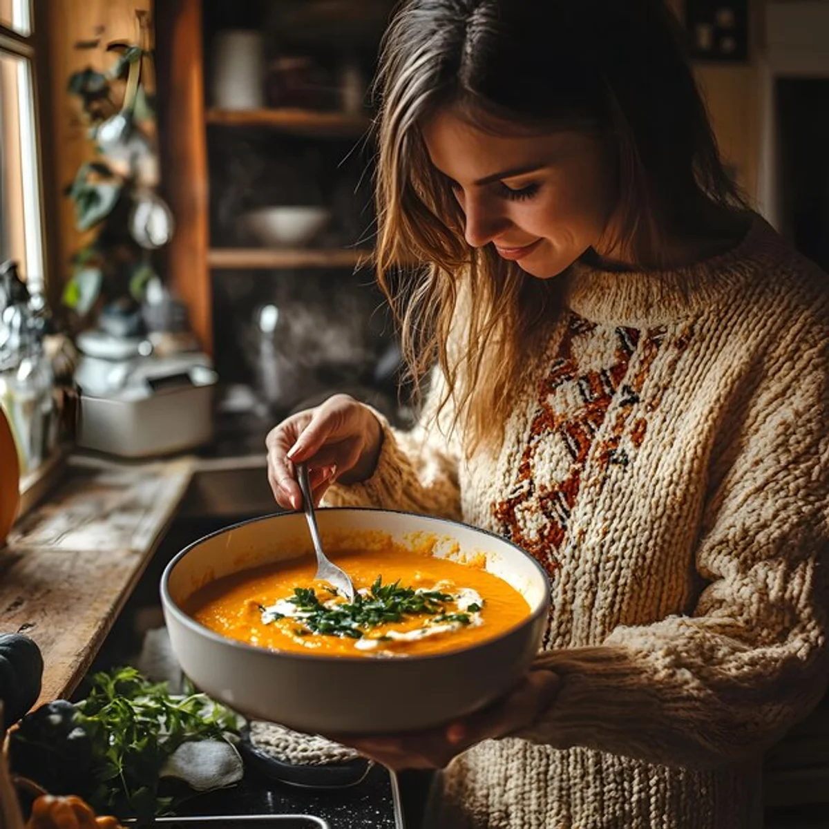 pumpkin soup home quick preparation