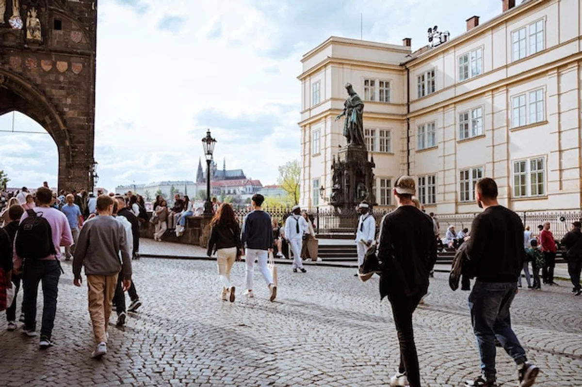 czech people street prague history modern life