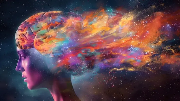 universe influence on human mind illustration