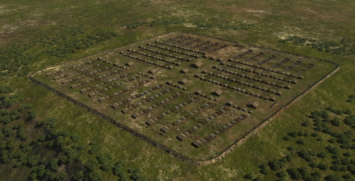 roman military camp aerial view Czech Republic