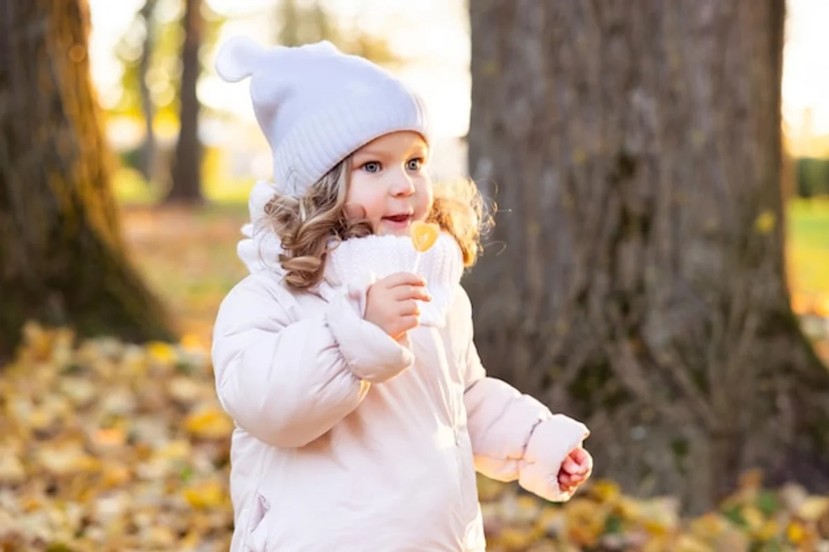 autumn running in Czech park with falling leaves