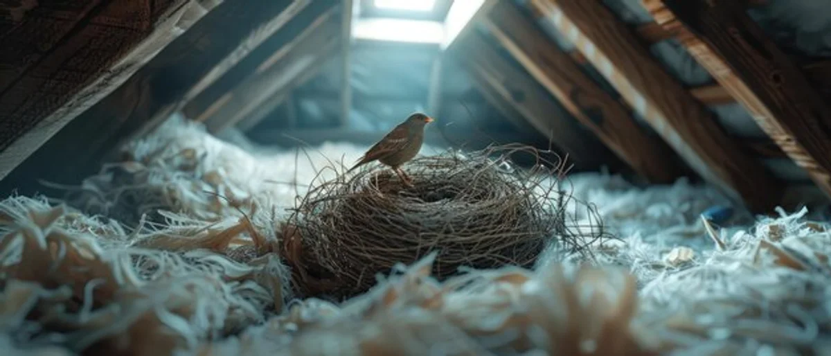 bird winter nest insulation forest