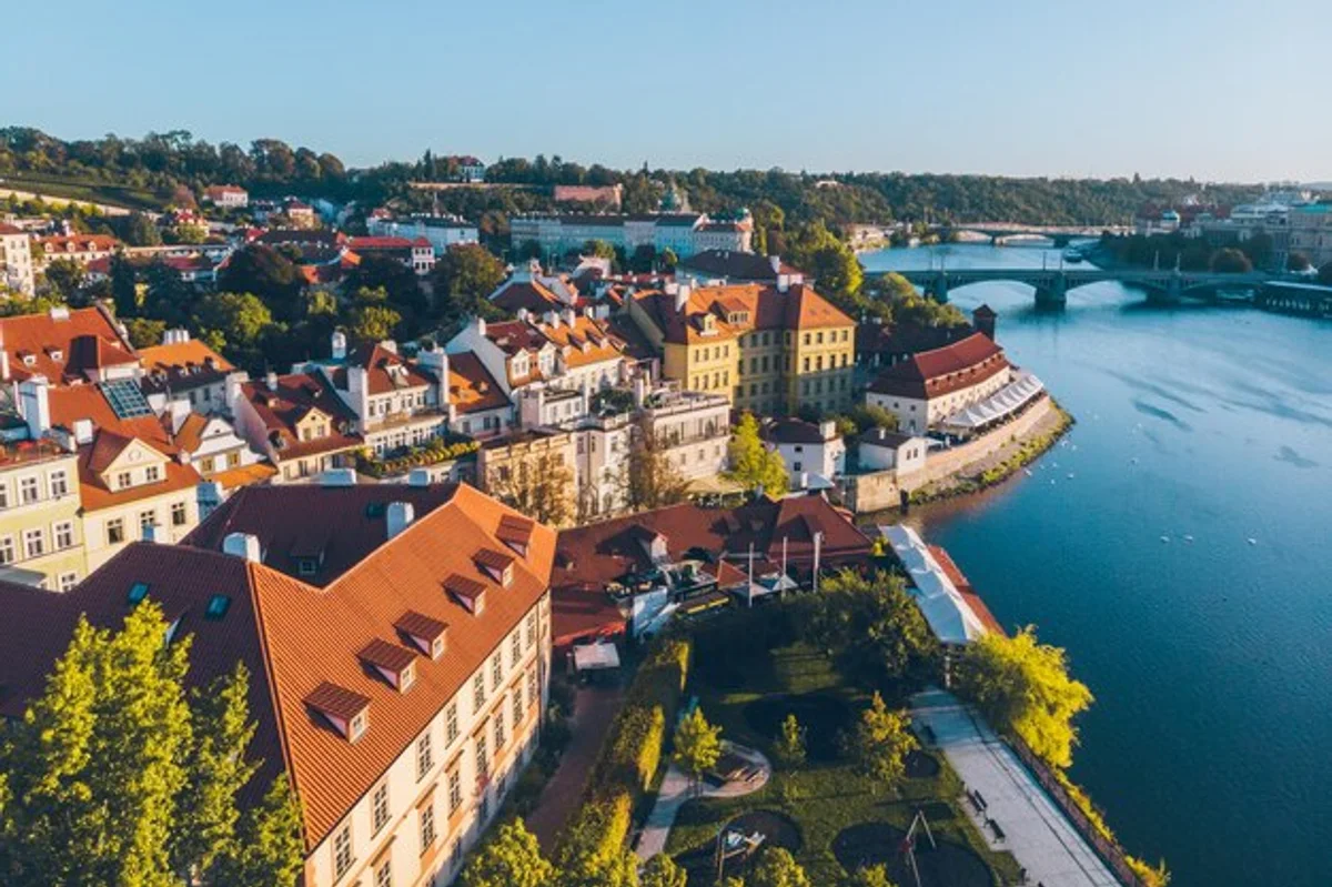 european rivers aerial view sunrise