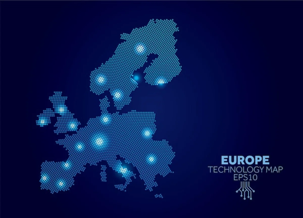 futuristic digital communication europe