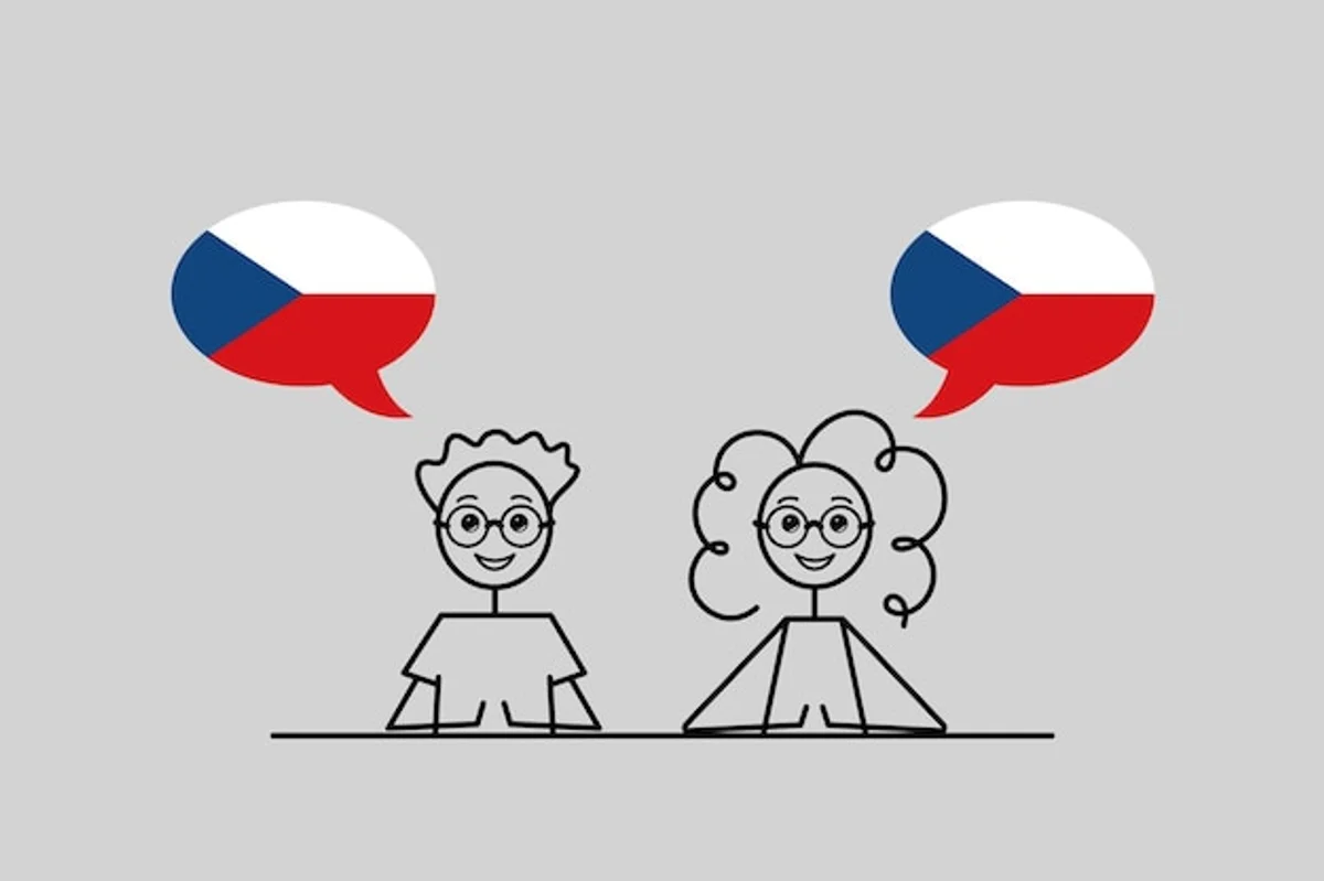 children learning czech language at school