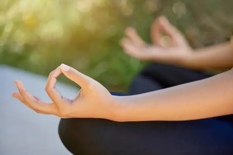 mindful touch relaxation closeup