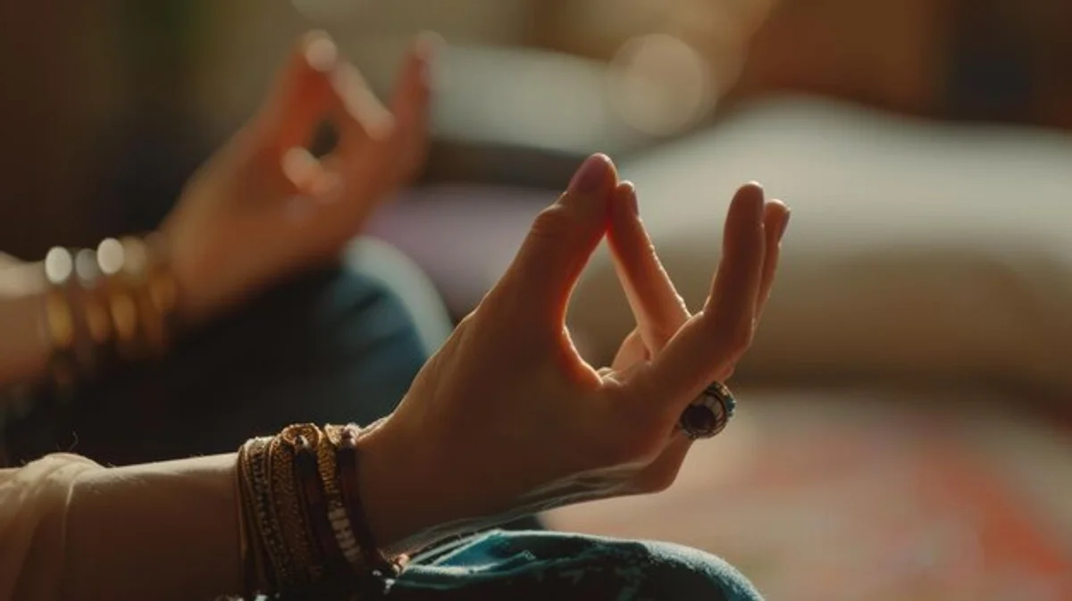 close up hands touching mindfulness relaxation