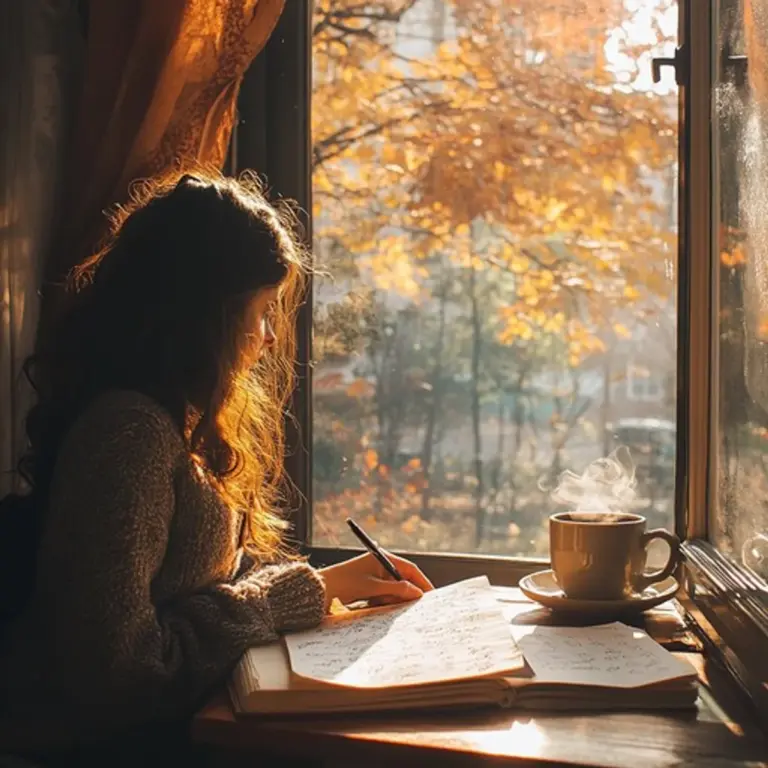 autumn concentration productivity focus working cold fall window