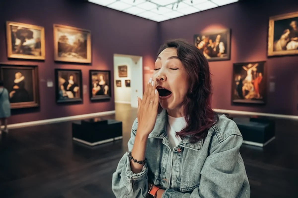 person experiencing art emotional response museum