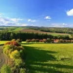 Colorful autumn Czech forest landscape