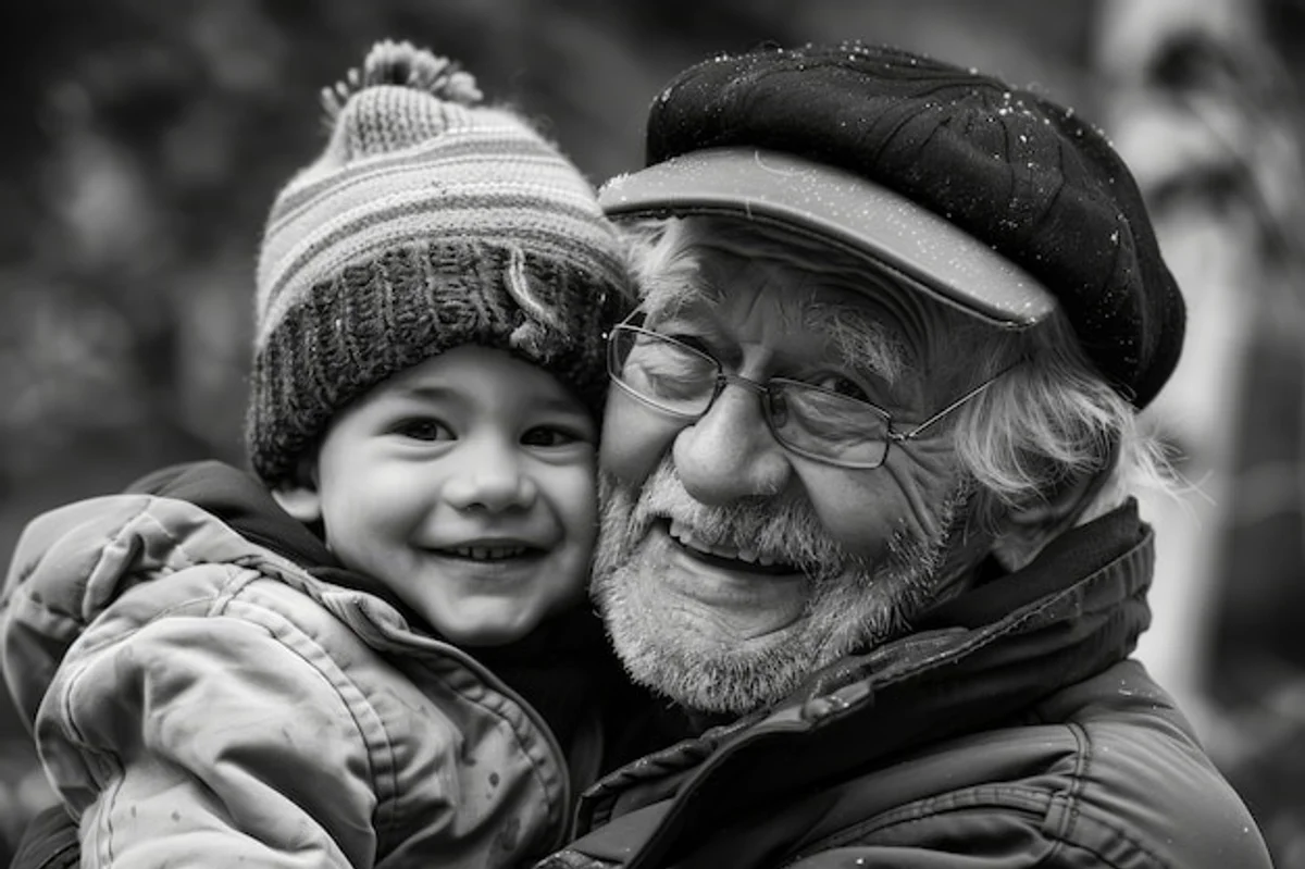 Czech people daily life old and new generations together