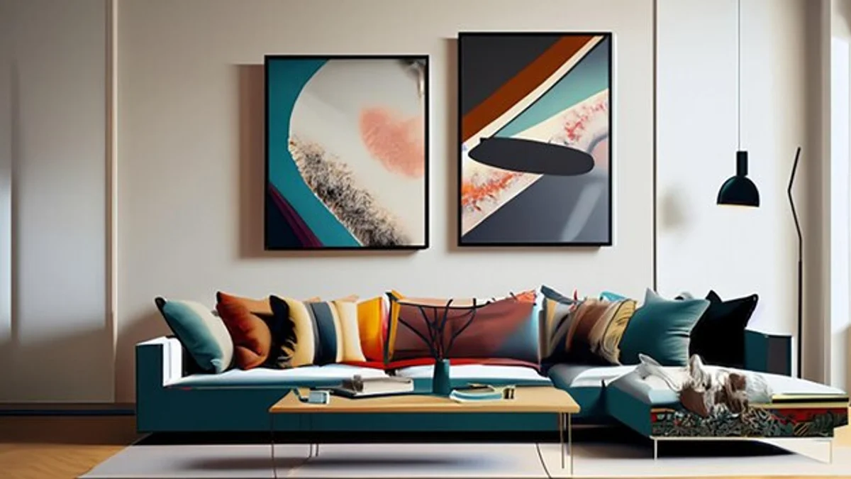 modern stylish home art gallery wall