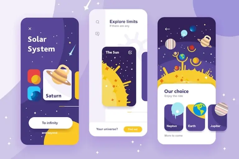 galaxy stargazing mobile app interface