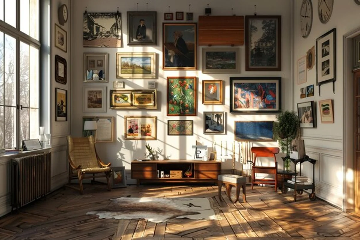 home art exhibition living room creative setup
