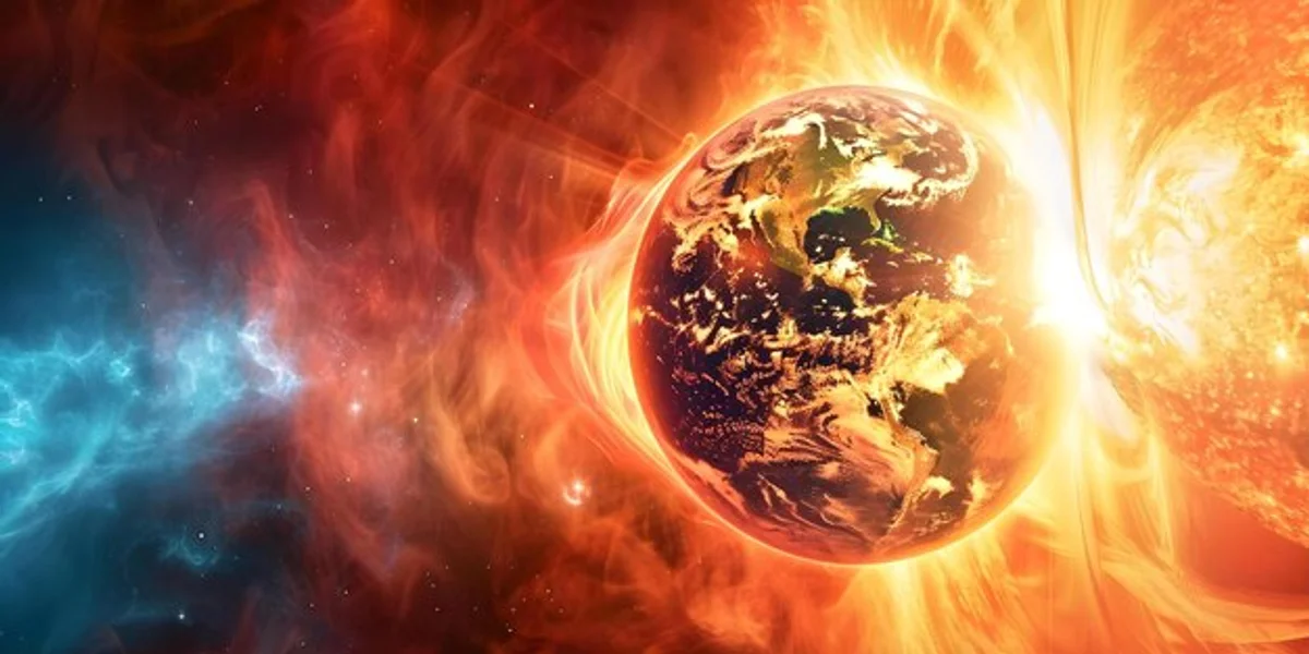 solar flare earth atmosphere illustration