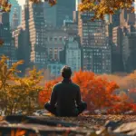 calm autumn cityscape relaxation