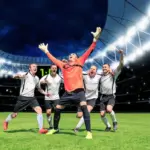 football last minute goal excitement stadium