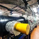 scientists working underground particle accelerator autumn mood