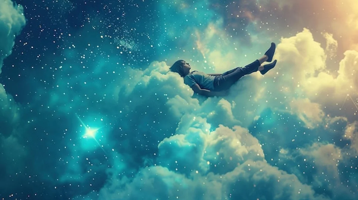 cosmos dream surreal man dreaming universe