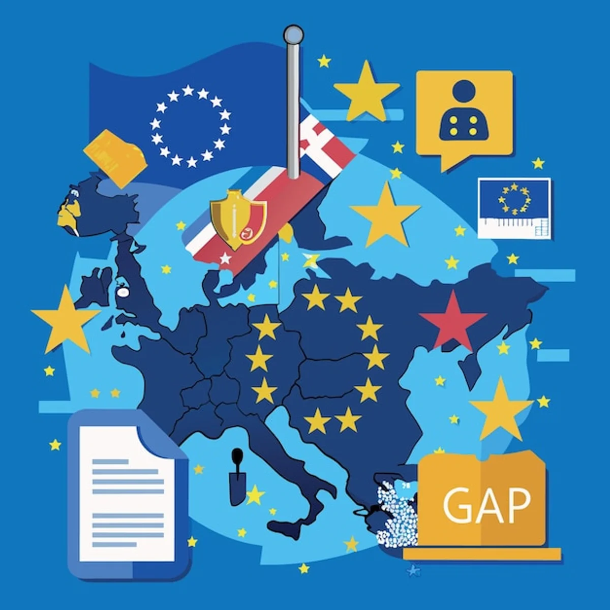 european tech regulations illustration modern digital