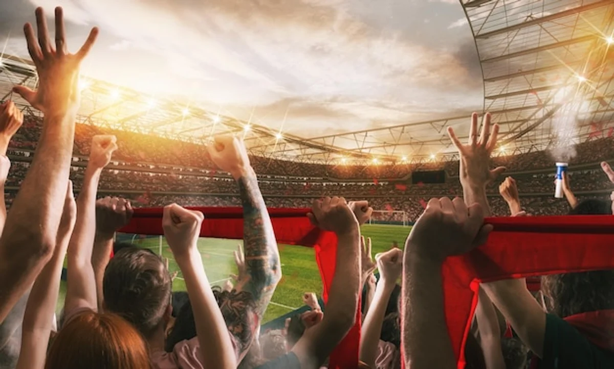 european football record celebration stadium fans
