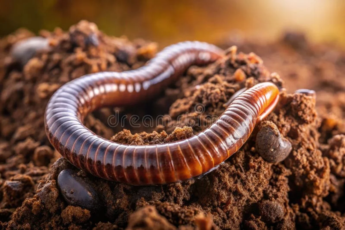 Czech earthworm close up nature microfauna