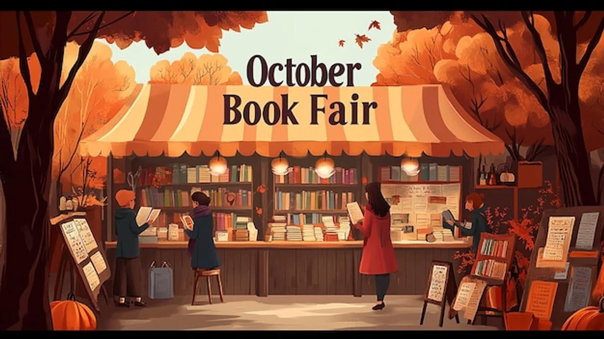book signing event people exchanging books autumn