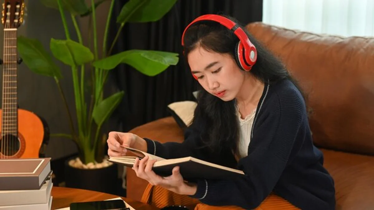 autumn listening music cozy home