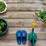 Starý pantofle jako zavlažovací systém pro bylinky na balkoně